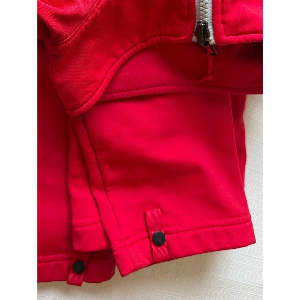The North Face Men's Large Red Soft Shell Jacket Full Zip Fleece Lined Windwall